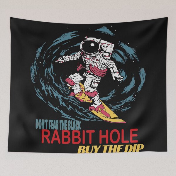 Item preview,  Surfing Astronaut in outer space  - Rabbit Hole Investor - Buy the Dip designed and sold by BearMrktGenius.