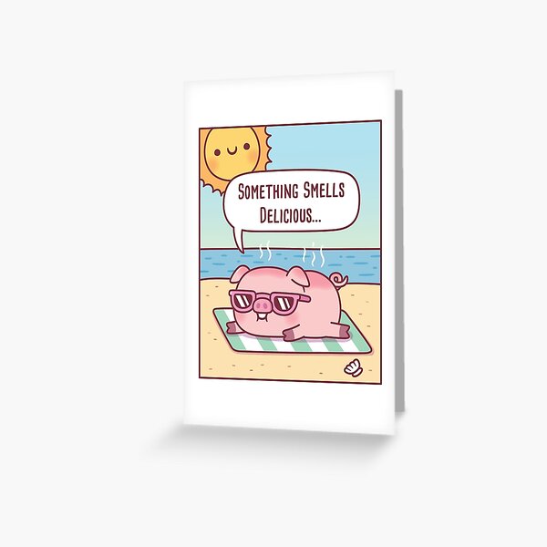 Item preview, Pig Gets Sunburned At Beach, Something Smells Delicious Funny designed and sold by rustydoodle.