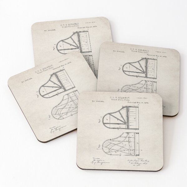 Item preview, Steinway Grand Piano Patent - Piano Player Art - Antique designed and sold by patentpress.