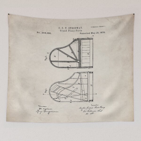 Item preview, Steinway Grand Piano Patent - Piano Player Art - Antique designed and sold by patentpress.