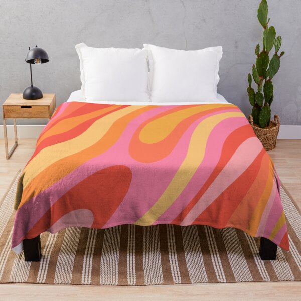 Item preview, Wavy Loops Colorful Retro Abstract Pattern Pink Orange Yellow designed and sold by kierkegaard.
