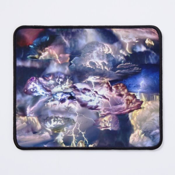 Item preview, thunderstorm, lightning, clouds, multicolored spots, light, flashes, abstract painting, multicolor, very peri designed and sold by Maria Mihailova.