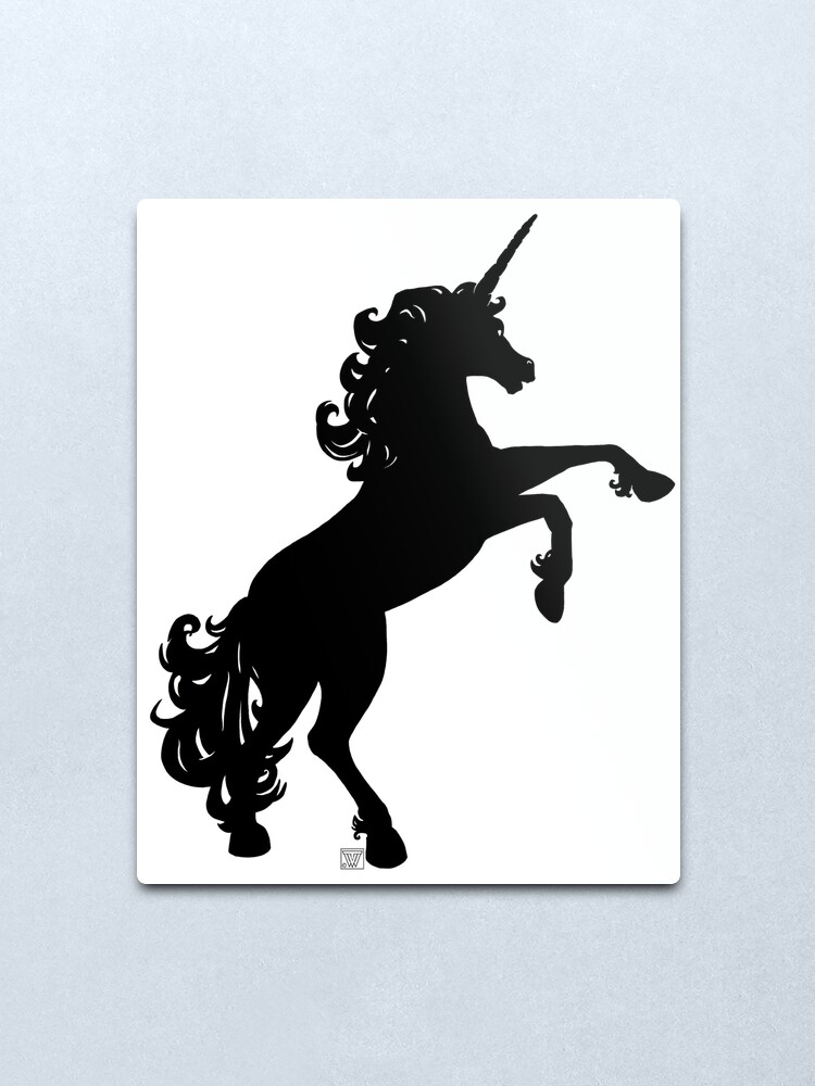 unicorn silhouette metal print by imaginethatnyc redbubble