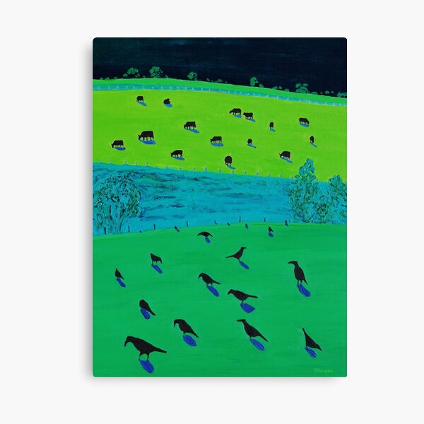 Black currawongs Canvas Print