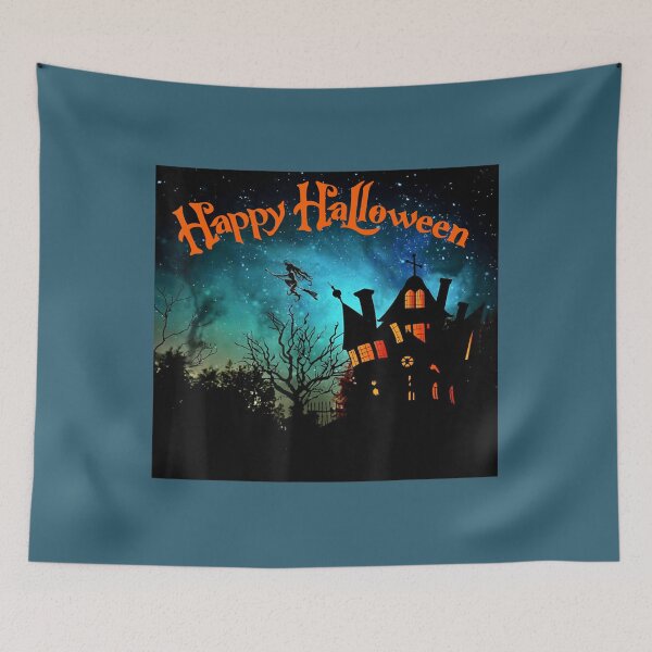 Item preview, Creepy Halloween House With A Witch Flying designed and sold by ThuyNhan.