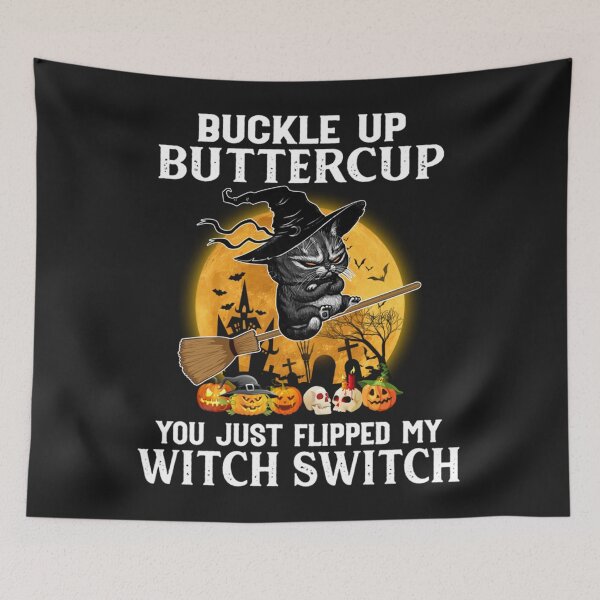 Item preview, Cat Buckle Up Buttercup You Just Flipped My Witch Switch designed and sold by Makebashington.