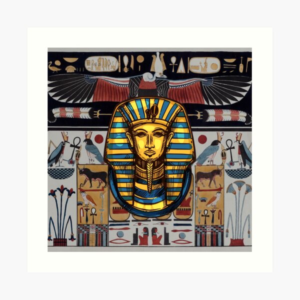 "Ancient Egyptian Relief and Pharaoh Tutankhamon" Art Print for Sale by