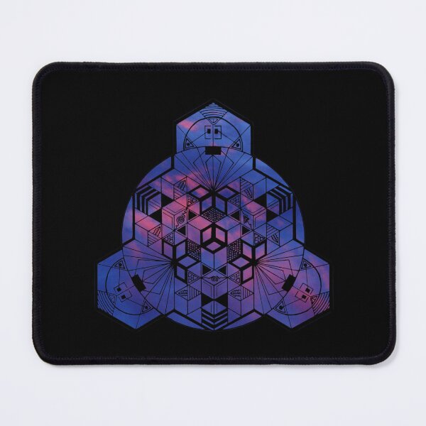 Item preview, Dark Red Blue Sky Cube Mandala 180° Resized designed and sold by createVisions.