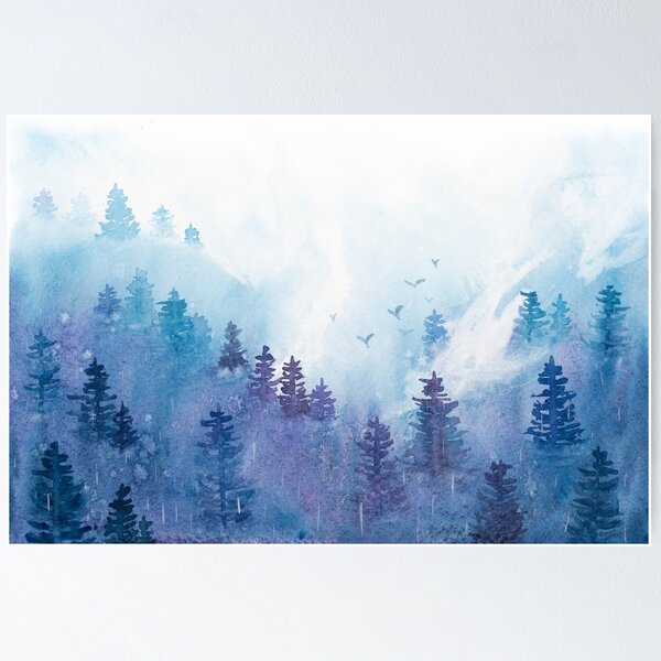 Item preview, Misty Forest Watercolour Painting designed and sold by Nicky Rollings.