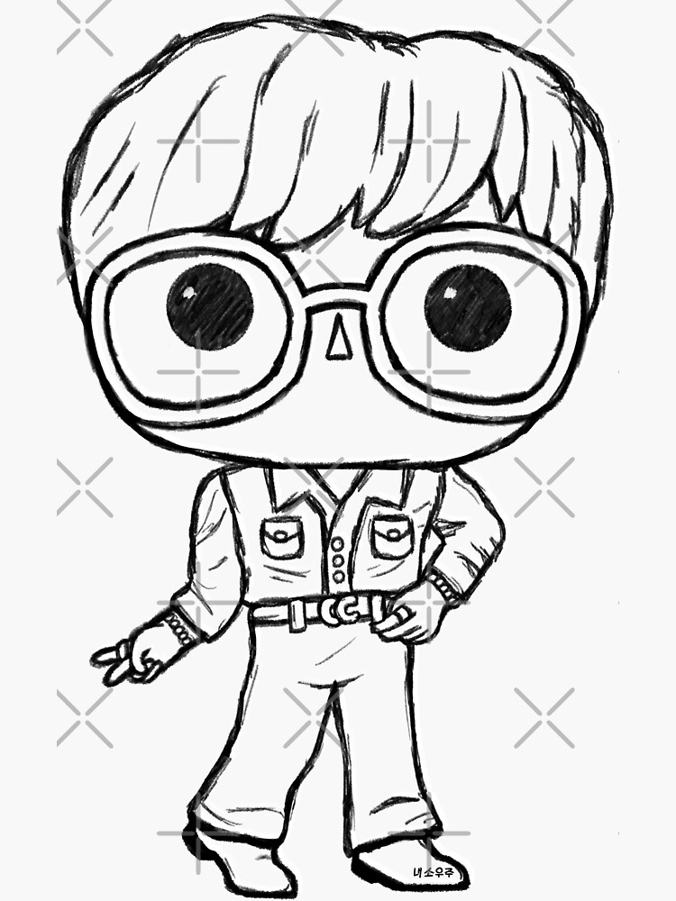 "BTS JHope Dynamite (outline)" Sticker for Sale by mymikrokosmos