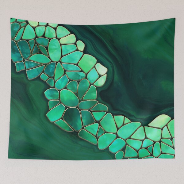 Item preview, Voronoi cells abstract -  green palette designed and sold by k9printart.