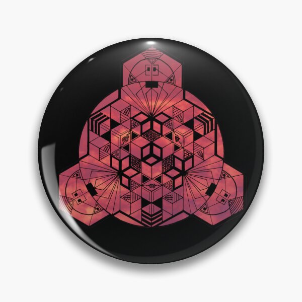 Item preview, Red Sky Cube Mandala 180° Resized designed and sold by createVisions.