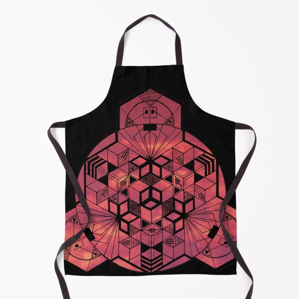 Item preview, Red Sky Cube Mandala 180° Resized designed and sold by createVisions.