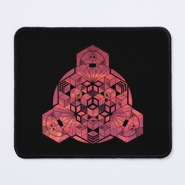 Item preview, Red Sky Cube Mandala 180° Resized designed and sold by createVisions.