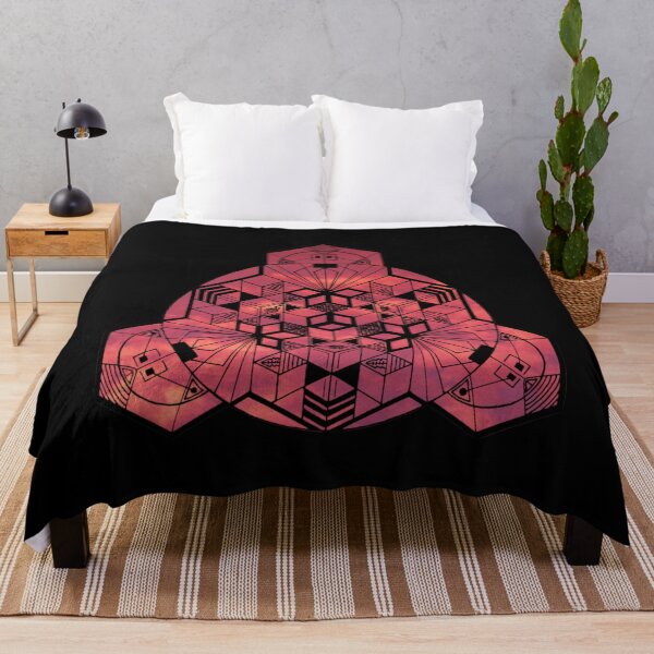 Item preview, Red Sky Cube Mandala 180° Resized designed and sold by createVisions.