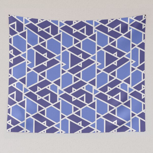 Item preview, Blue Indigo Geometric Patterns | Triangles  designed and sold by deepgoa.