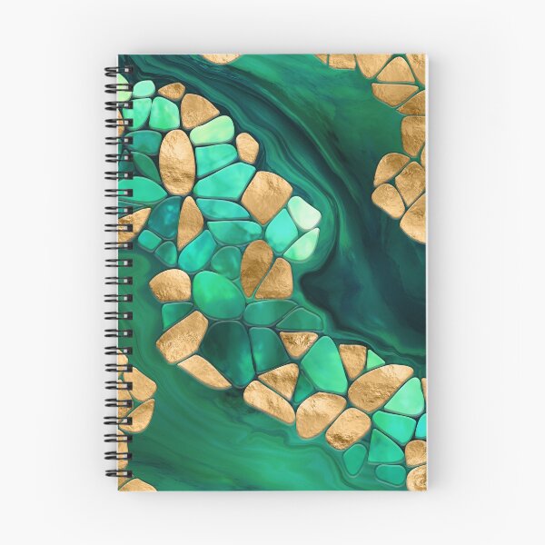 Item preview, Voronoi cells abstract -  greens and gold designed and sold by k9printart.