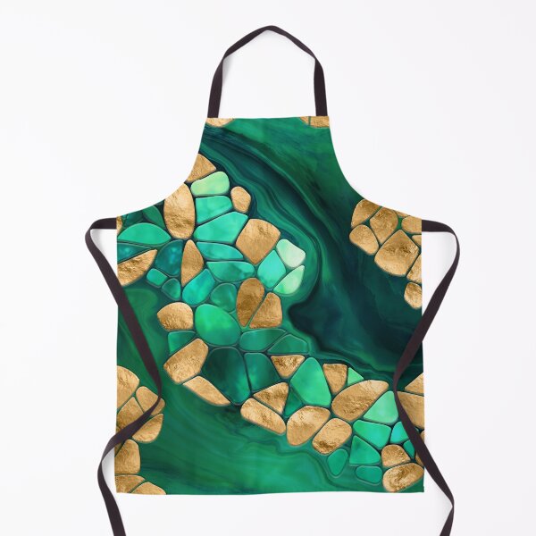 Item preview, Voronoi cells abstract - greens and gold designed and sold by k9printart.