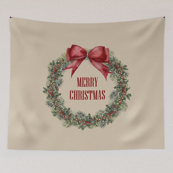 Item preview, Vintage Merry Christmas Wreath designed and sold by UtArt.