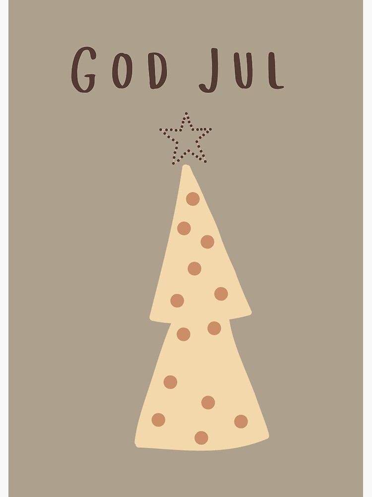 "God Jul (julkort) Swedish Christmas Scandinavian design " Poster for