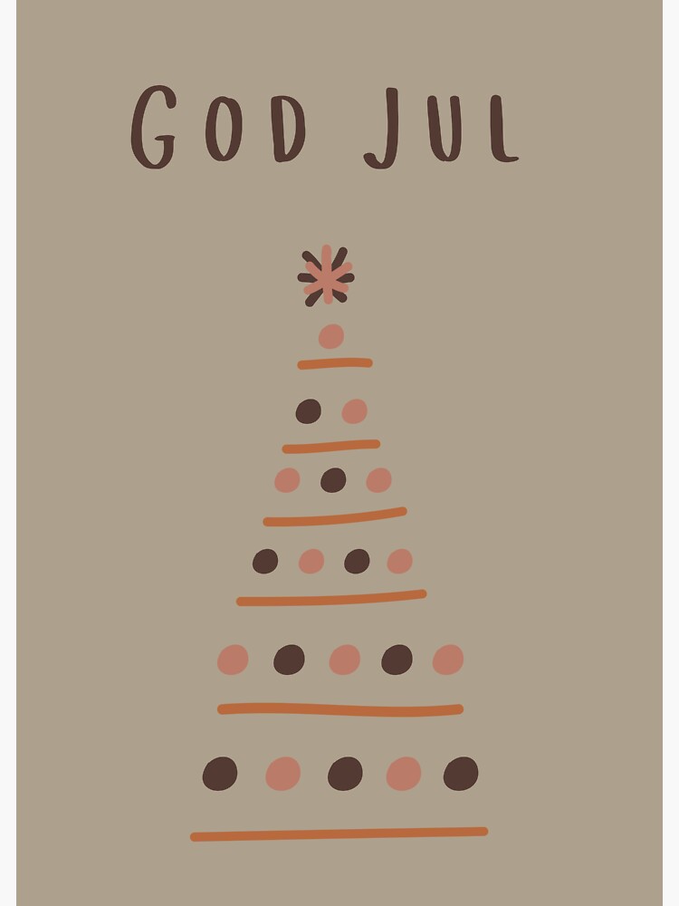 "God Jul (julkort) Swedish Christmas Scandinavian design " Sticker for ...