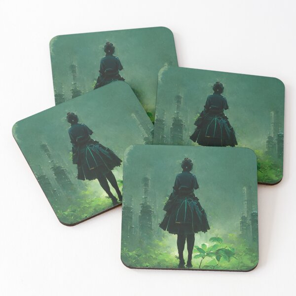 Item preview, Samurai Girl In bright green end of the world scenery designed and sold by lytverse.