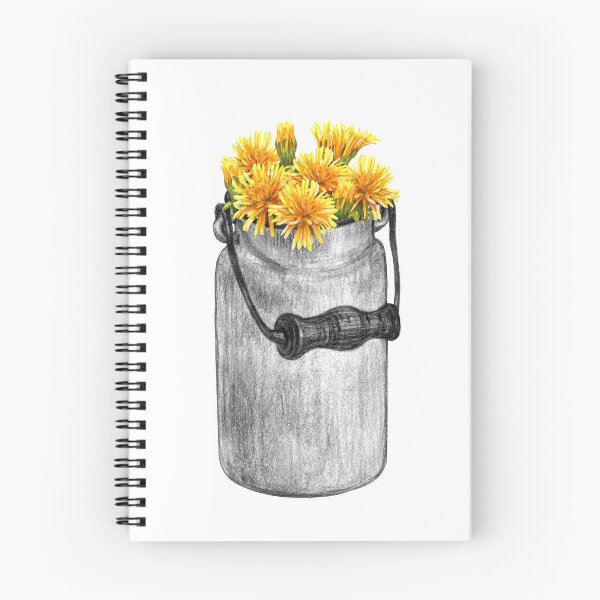 Item preview, Enameled metal watering can with dandelion flowers designed and sold by stasia-ch.