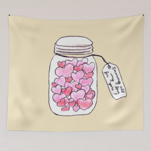 Item preview, glass jar filled with hearts designed and sold by si3iy.