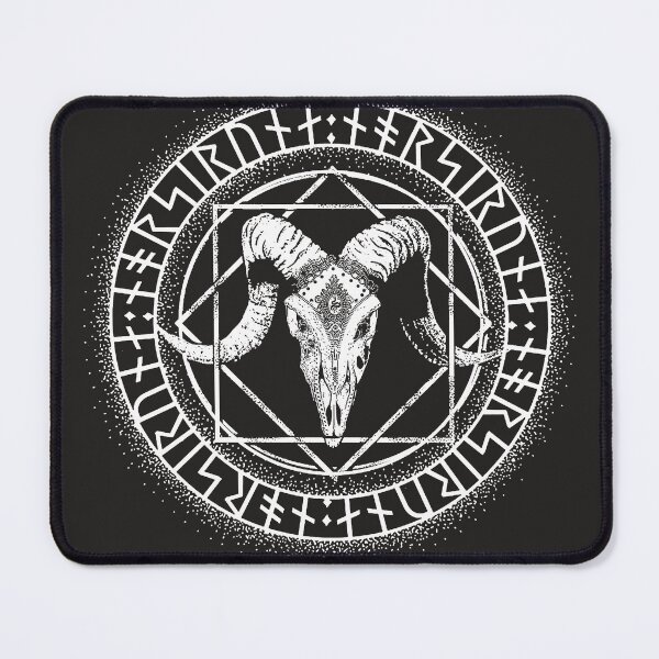 Item preview, Goat Runes Alchemical Illustration Viking Esoteric Duality designed and sold by esotericorigins.