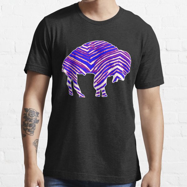 Zubaz Buffalo Bills Solid Royal Blue T-Shirt w/ Diamond Block Zebra Graphic, Extra Large