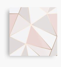 Geometric pink gold Metal Print