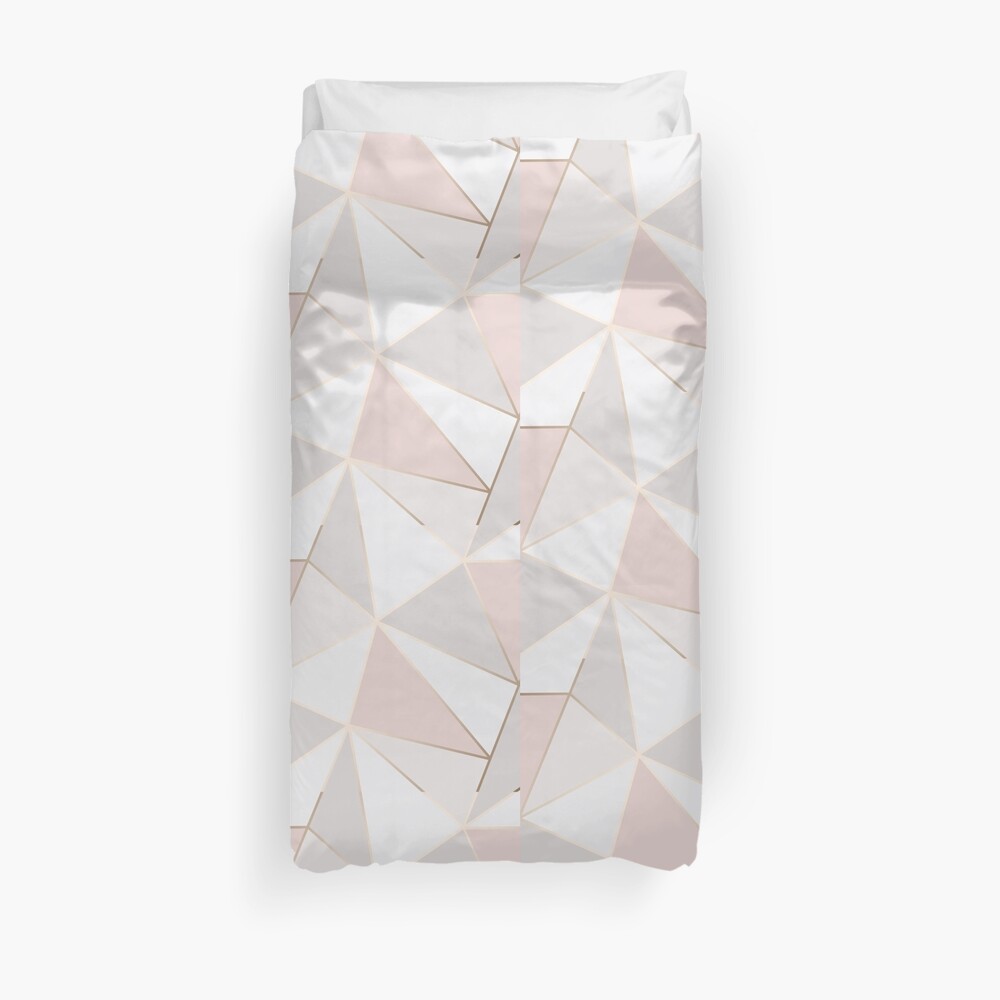 "Geometric pink gold" Duvet Cover by Elyseblais Redbubble