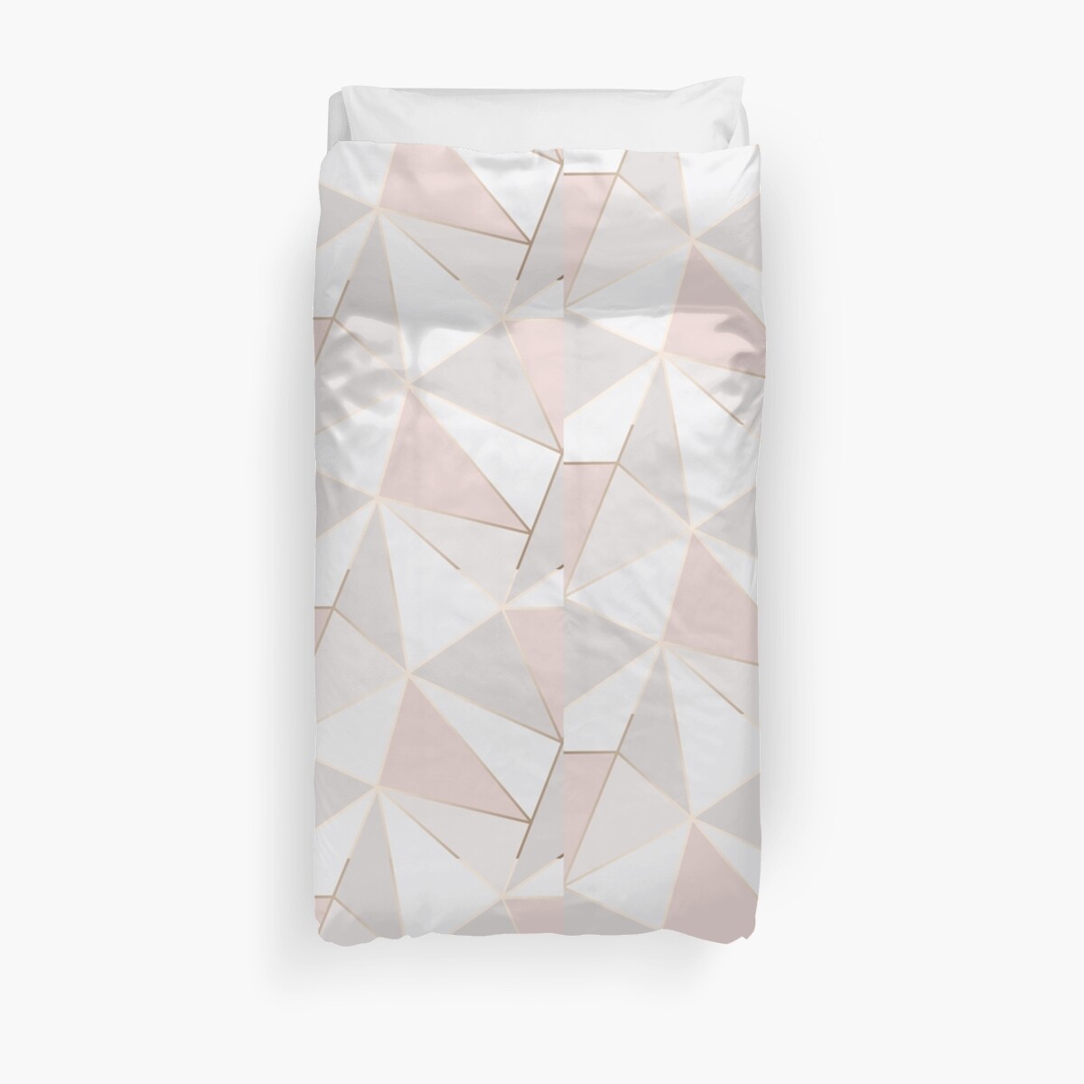 Geometric Pink Gold Duvet Cover By Elyse Blais Redbubble