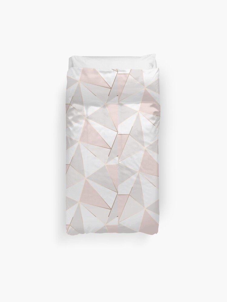 Geometric Pink Gold Duvet Cover By Elyse Blais Redbubble