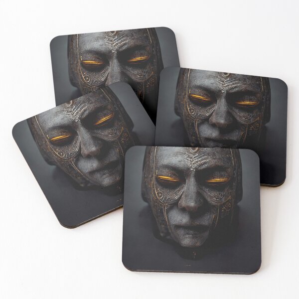 Item preview, Intricately Detailed Dead Mask with Glowing Eyelids and Gold Metalworks which Starts to Melt designed and sold by WhimsyCanvasPrints.