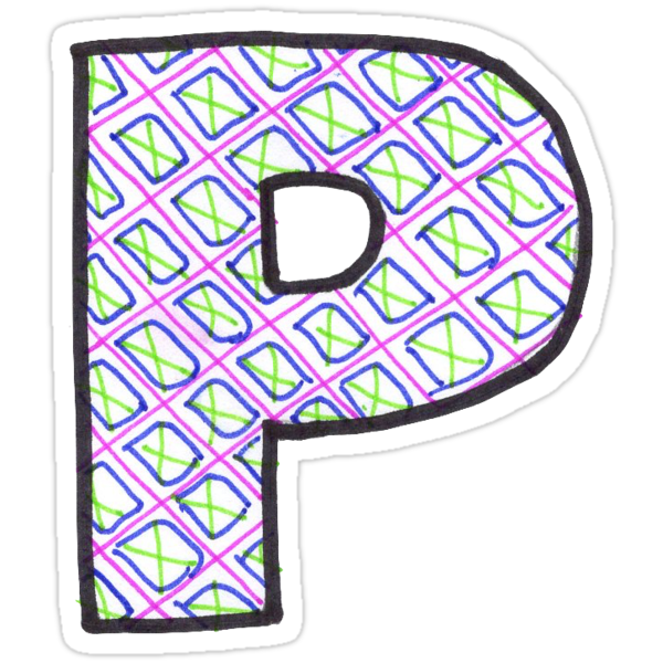  bubble letter  P  Stickers  by abbyresnic Redbubble