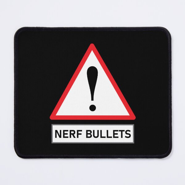 Item preview, Warning Sign Nerf Bullets Flying - Caution Nerf war - Black and white Nerf Battle Gun designed and sold by LookFrog.