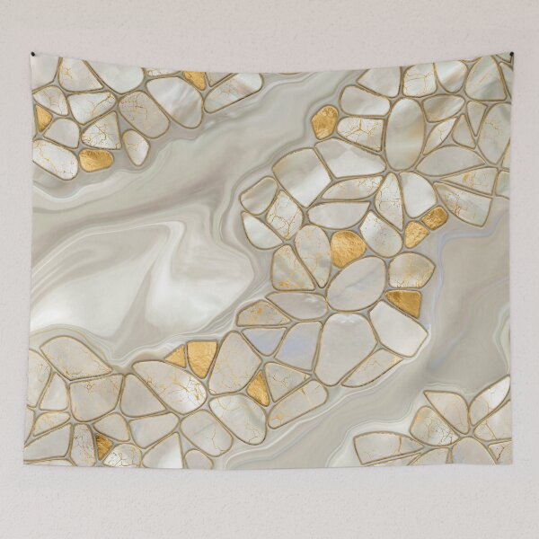 Item preview, Mother of pearl and gold cells Abstract designed and sold by k9printart.