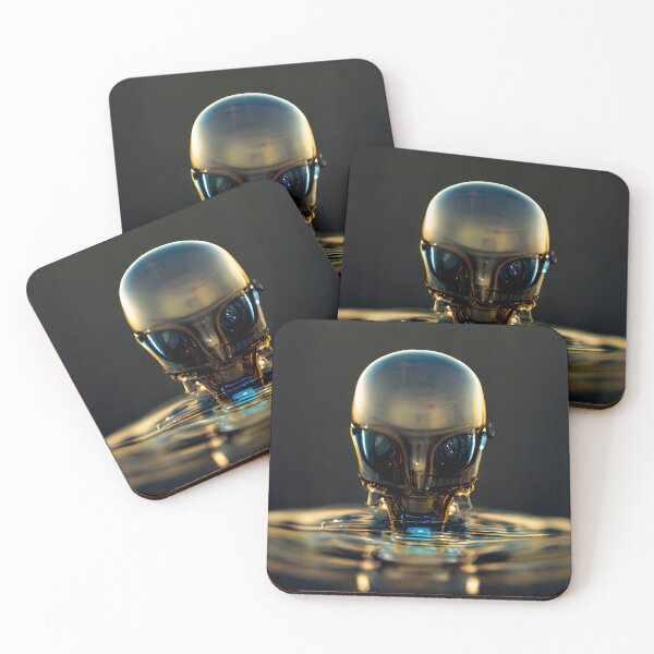 Item preview, Alien Droid Coming Out of Water designed and sold by WhimsyCanvasPrints.