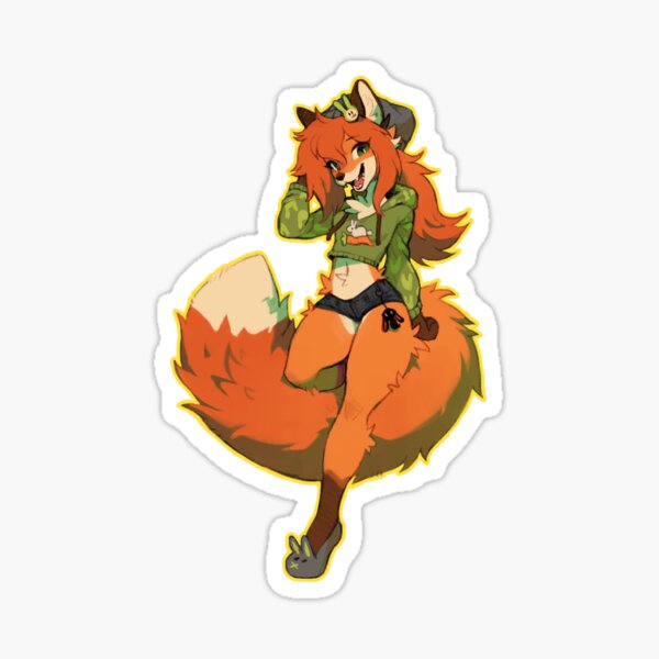 Fox Furry Therian Anthro Vixen Foxy Rectangle Stickers - CafePress