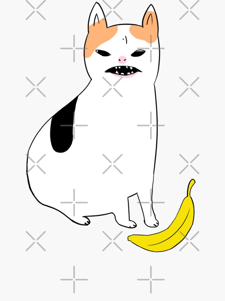"Cat not like banana (no background)" Sticker for Sale by MissReaper