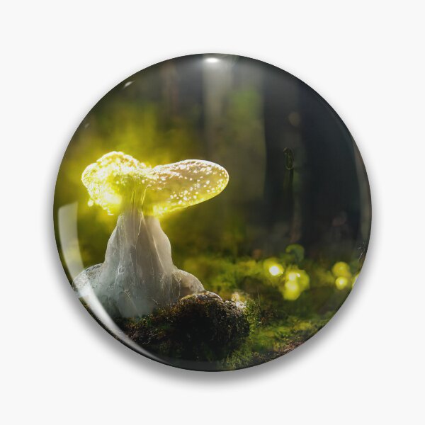 Item preview, Glowing Fairy and Mushrooms in an Enchanted Magical Forest designed and sold by WhimsyCanvasPrints.