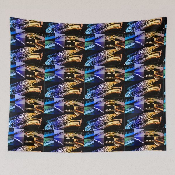 Item preview, Rainbow Piano and Woodwind Collage designed and sold by MidnightMelody.