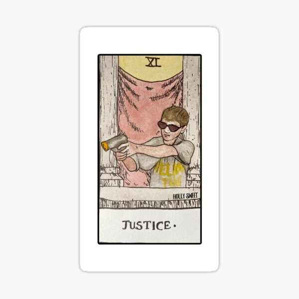 Artikel-Vorschau von Gerechtigkeit, ich werde nicht zögern, Weinreben-Tarotkarte, designt und verkauft von hollyisnotanart.