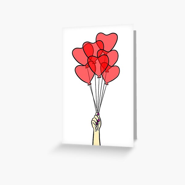 Heart Balloons Greeting Card