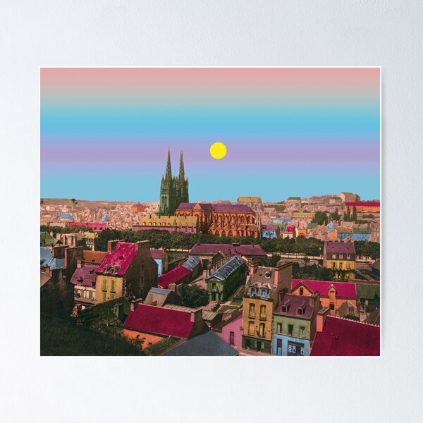 Item preview, Quimper skyline, vintage Brittany designed and sold by Mauswohn.