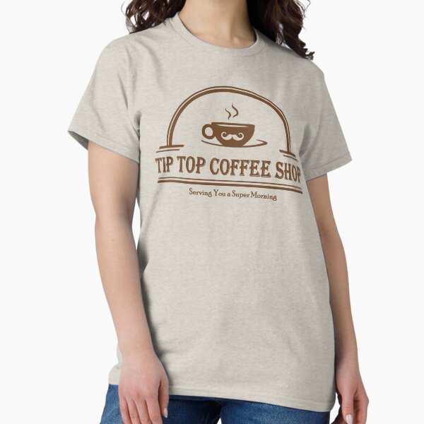 Vista previa del artículo con la obra «Capítulo y Multiverso - Logotipo de Tip Top Coffee Shop», diseñado y vendido por RustyQuill.