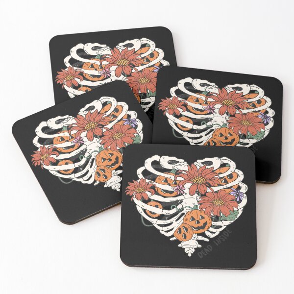 Item preview, Flowery Skeletons Ribs with pumpkin  designed and sold by Fine Art California.