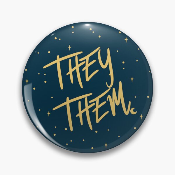 Item preview, Stars They /Them Pronouns in Navy and Gold designed and sold by MoonMint.