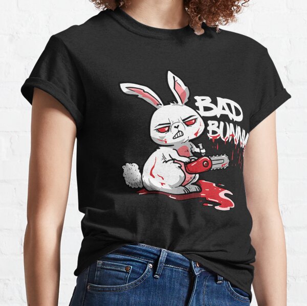 Bad Bunny Horror Inspired Graffiti T-shirt Rabbit Graphic 